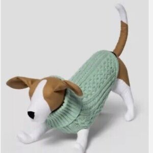 Boots & Barkley Cable Knit Turtleneck Dog Sweater Size L